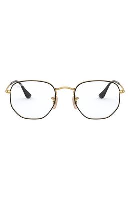 Ray-Ban 54mm Optical Glasses in Black Gold