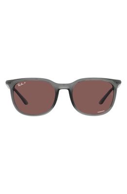 Ray-Ban 54mm Polarized Pillow Sunglasses in Transparent Grey