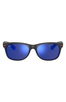 Ray-Ban 55mm Mirrored Square Sunglasses in Matte Black