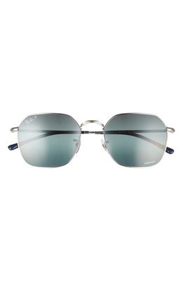 Ray-Ban 55mm Polarized Mirror Geometric Sunglasses in Silver