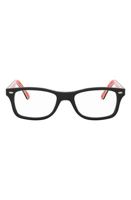 Ray-Ban 55mm Square Blue Light Blocking Glasses in Black Red