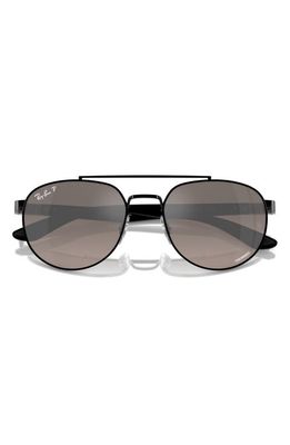 Ray-Ban 56mm Polarized Irregular Sunglasses in Black