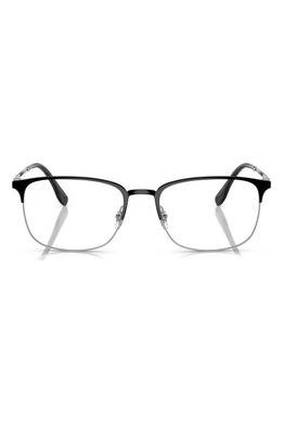 Ray-Ban 56mm Rectangular Pillow Optical Glasses in Black Silver