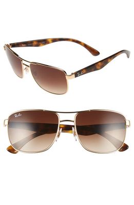 Ray-Ban 57mm Aviator Sunglasses in Gold Tortoise