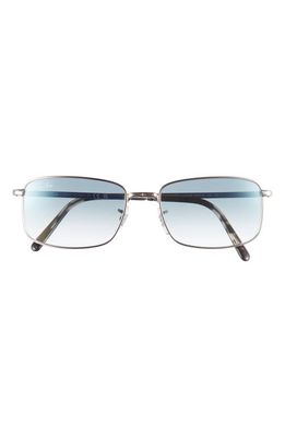 Ray-Ban 57mm Gradient Pillow Sunglasses in Silver