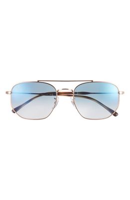Ray-Ban 57mm Gradient Square Aviator Sunglasses in Rose Gold