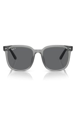Ray-Ban 57mm Polarized Square Sunglasses in Transparent Grey