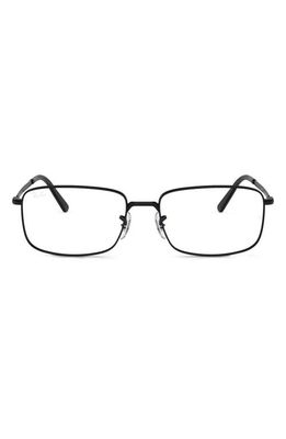 Ray-Ban 57mm Rectangular Optical Glasses in Black