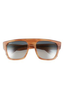 Ray-Ban 57mm Square Sunglasses in Striped Brown
