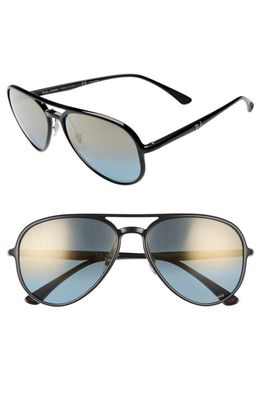 Ray-Ban 58mm Chromance Polarized Aviator Sunglasses in Black/Gold Mirror