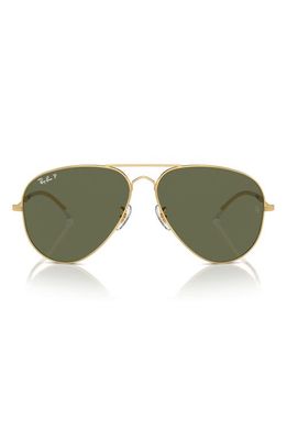 Ray-Ban 58mm Old Pilot Polarized Aviator Sunglasses in Gold Flash