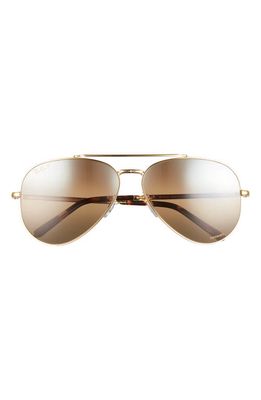 Ray-Ban 58mm Polarized Aviator Sunglasses in Legend Gold /Polar Grad Brown