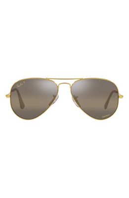 Ray-Ban 58mm Polarized Pilot Sunglasses in Gold 2