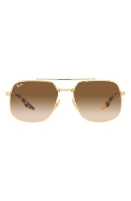 Ray-Ban 59mm Gradient Aviator Sunglasses in Gold Flash