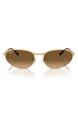 Ray-Ban 59mm Gradient Polarized Irregular Sunglasses in Gold Flash