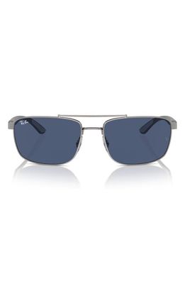 Ray-Ban 60mm Rectangular Sunglasses in Gunmetal