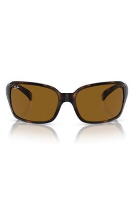 Ray-Ban 60mm Wrap Sunglasses in Brown