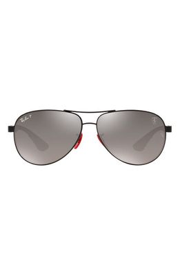 Ray-Ban 61mm Gradient Polarized Pilot Sunglasses in Black