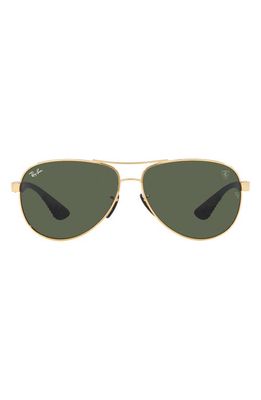 Ray-Ban 61mm Pilot Sunglasses in Gold Flash