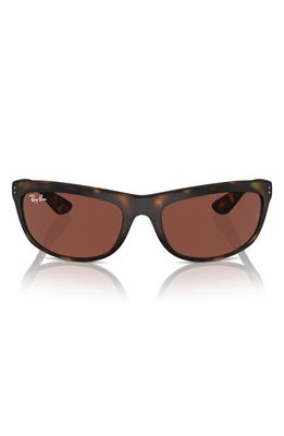 Ray-Ban 62mm Oversize Rectangular Sunglasses in Red