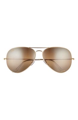 Ray-Ban 62mm Polarized Oversize Pilot Sunglasses in Gold