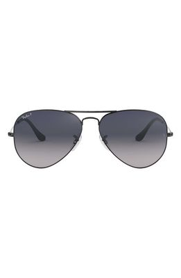 Ray-Ban 62mm Polarized Oversize Pilot Sunglasses in Gunmetal