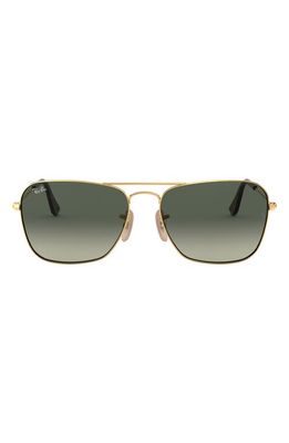 Ray-Ban Caravan 55mm Gradient Rectangular Sunglasses in Gold/Grey