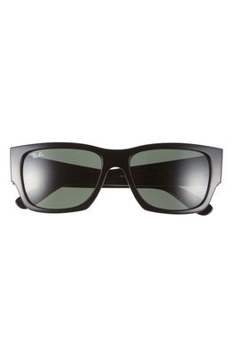 Ray-Ban Carlos 56mm Polarized Rectangular Sunglasses in Black