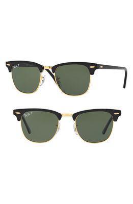 Ray-Ban Classic Clubmaster 51mm Polarized Sunglasses in Polar Black