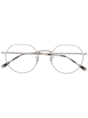 Ray-Ban clear-lens round-frame glasses - Silver