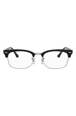 Ray-Ban Clubmaster 52mm Blue Light Blocking Glasses in Shiny Black