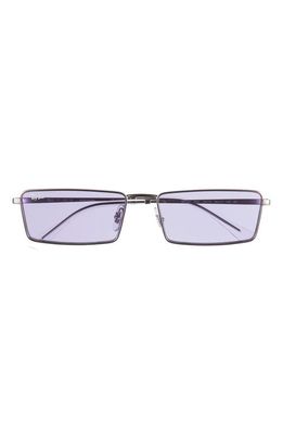 Ray-Ban Emy 56mm Rectangular Sunglasses in Gunmetal