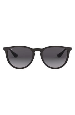 Ray-Ban Erika 54mm Gradient Round Sunglasses in Black/Grey Gradient