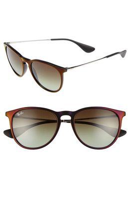 Ray-Ban Erika 54mm Gradient Round Sunglasses in Black/Red