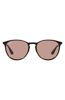 Ray-Ban Erika 54mm Round Sunglasses in Solid Black