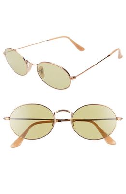 Ray-Ban Evolve 54mm Polarized Oval Sunglasses in Gold/Green Solid