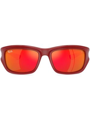Ray-Ban gradient-lenses rectangle-frame sunglasses - Red