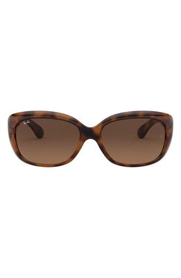 Ray-Ban Jackie 58mm Rectangular Sunglasses in Havana/Brown Gradient