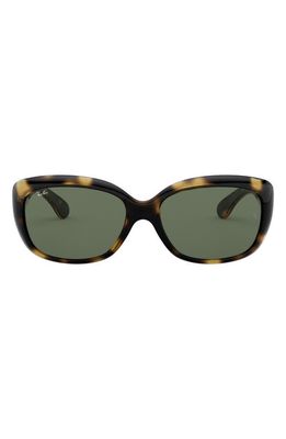 Ray-Ban Jackie Ohh 58mm Cat Eye Sunglasses in Lite Havana/Green Solid