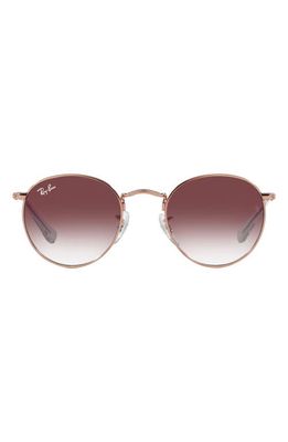 Ray-Ban Junior 44mm Round Sunglasses in Rose Gold