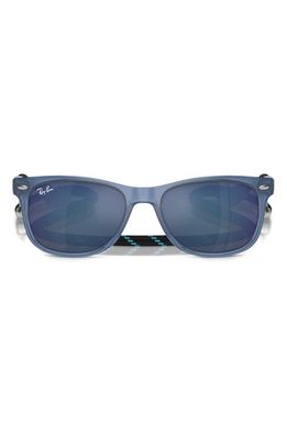 Ray-Ban Junior 50mm Wayfarer Mirrored Sunglasses in Opal Blue