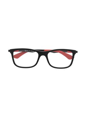 RAY-BAN JUNIOR logo-embossed rectangular-frame glasses - Black