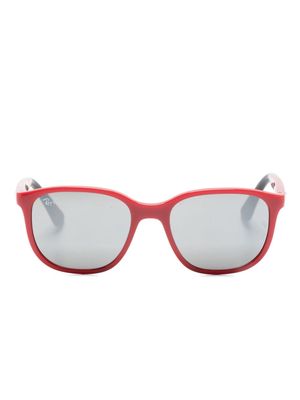 RAY-BAN JUNIOR logo plaque square frame sunglasses - Red