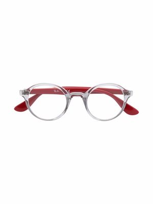 RAY-BAN JUNIOR logo round-frame glasses - Grey