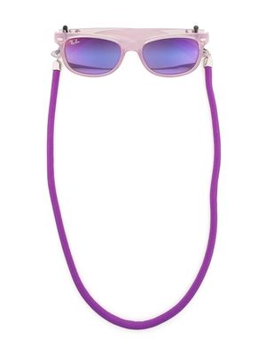 RAY-BAN JUNIOR neck-strap rectangular frame sunglasses - Purple