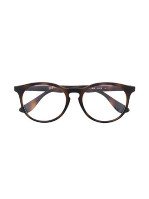 RAY-BAN JUNIOR tortoiseshell round glasses - Brown