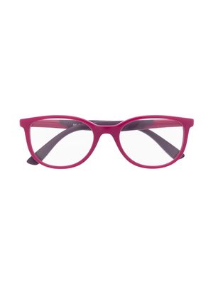 RAY-BAN JUNIOR two-tone round-frame glasses - Pink