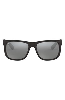 Ray-Ban Justin 54mm Rectangular Sunglasses in Grey Mirror