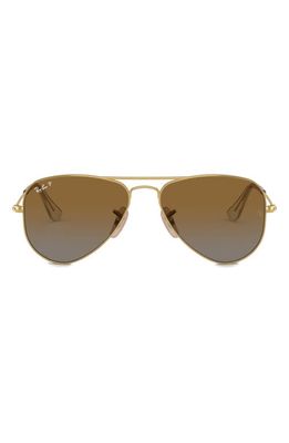 Ray-Ban KIds' Junior 50mm Polarized Gradient Aviator Sunglasses in Gold Flash