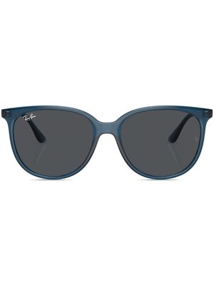 Ray-Ban logo-plaque square-frame sunglasses - Blue